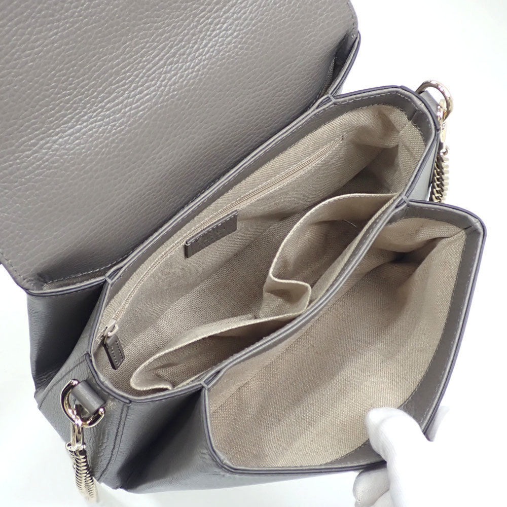 Gucci Women's Gray Calfskin Handbag 510302 with Interlocking G - Picture 8 of 9